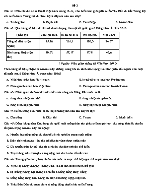 Đề khảo sát chất lượng môn Địa lý Lớp 12 - Đề 3